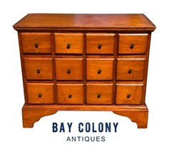 ANTIQUE PENNSYLVANIA QUEEN ANNE PERIOD PINE TWELVE DRAWER APOTHECARY SPICE CHEST