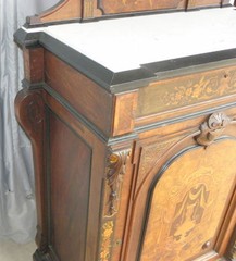 Antique Renaissance Revival walnut Victorian Cabinet Credenza