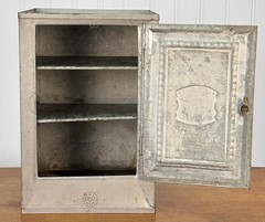 Antique Farmhouse Tin Metal Bread & Cake Cabinet Cupboard