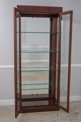 60050: Beveled Glass Door Yew Wood Door & Mahogany Display Cabinet