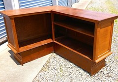 Antique Quarter Sawn Oak L Shaped General Store Counter Bar 1920s