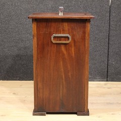 English bar cabinet in walnut wood sideboard glasses bottles 20th century