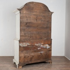 19th Century Swedish Gustavian Pine Wedding Cabinet in Gray Painted Finish