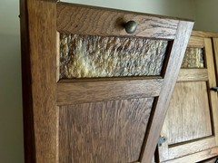 1920s Antique McDougall Hoosier Wood Cabinet With Pie Safe and Flour Sifter