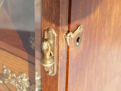 Edwardian Antique Oak Smokers Cabinet, Small Humidor Cabinet with Brass Details