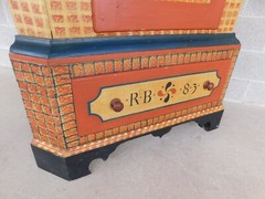 Antique 2 Piece 18th Century Grain Painted Corner Cabinet Berks Co. Pa