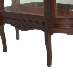 Antique RJ Horner Diminutive Oak Vitrine with Foliate Elements C1910