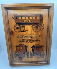 Antique Vintage Wooden Wall Shelf Curio Cabinet Omnibuses Print Signed By Maker