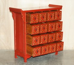 RARE ORIENTAL CHINESE EXPORT VINTAGE CABINET LOTS OF DRAWERS FOR FINE TEAS