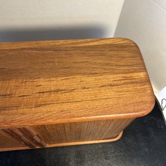 Vintage Mid Century Kalmar Teak Tambour Door Wall Mount Cabinet