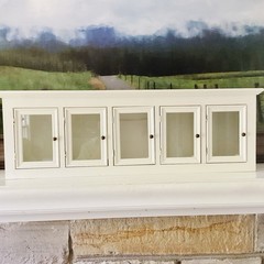 Vtg Exposures 5 Door Wall Cabinet Shelf White Made In Italy Miniatures Display
