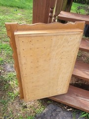 Vintage Wall Hanging Solid Wood Spool Sewing Thread Cabinet Cupboard Storage