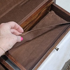 Vintage 1930s Silverware FLATWARE WALL Storage Chest Wood CABINET w 2 Drawer