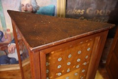 Antique Display Case Apothecary Cabinet Tiger Oak Locker Tags Keys Vintage Wood