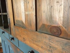 antique country panel wall cupboard hanging cabinet primitive box pine painted