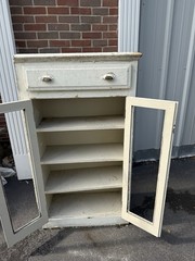 Antique Primitive Wooden Cabinet Vintage Open Frame Cupboard Shabby Chic