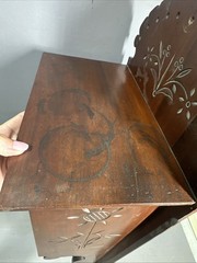 19thC Antique VICTORIAN Era EASTLAKE Old CARVED Flower WALNUT Wall CURIO CABINET