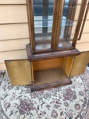 67728 Butler Traditional Oak Curio Cabinet with Glass Shelves