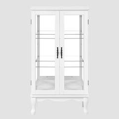 Curio Cabinet Lighted Curio Display Cabinet White (E26 light bulb not included)