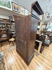 18th C Renaissance German Gründerzeit Carved Oak Raised Panel Cabinet Wardrobe
