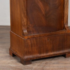 Pair 19th C. Danish Biedermeier Mahogany Column Cabinets with Bowfront Doors