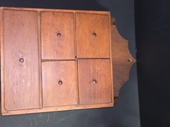 Prim Rustic Wooden 5 Drawer Hanging Spice Cabinet Box Apothecary Cupboard