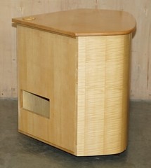 FINE BAXTER & LEE SATIN BIRCH BOW FRONTED TELEVISION TV CABINET PART OF SUITE
