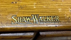 Vintage Wood Shaw Walker Card Catalog 2 Drawer Tiger Oak Library File Cabinet