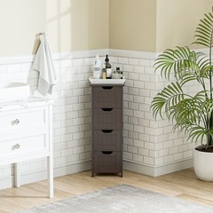 Floor Standing Waterproof Bathroom Cabinets Storage Cabinet for Bathroom Brown