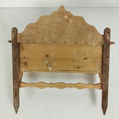 Antique Wall Hanging Herbal Rack Cabinet Kitchen Drawers Carved Sanded Wood Bar