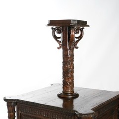 Antique Continental Carved Reliquary Cabinet & Carved Columns 18thC