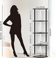 5 Tiers LED Corner Shelf ,65″ Stand Floor Lamps for 11.81 x 15.55 x 65 inches