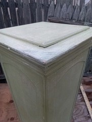 VTG RARE OOAK HAND PAINTED COUNTRY FLORAL CAB. PEDESTAL SOLID WOOD 30×12″New(?)