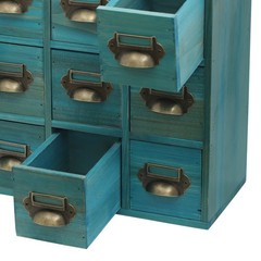 12 Drawers Vintage Tabletop Apothecary Storage Box Library Card Catalog Cabinet