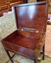 Rare Bakers Furniture USA Inlaid Mahogany Jewel Box On Stand Small Side Table