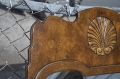 Queen Anne Burl Veneer Mirror by Baker Furniture in Excellent Condition 