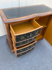 67862 Hand-Painted Floral Accent Cabinet with Drawers and Door