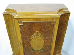 Antique Cabinet-On-Stand (Liquor) by High-End Maker Robert Irwin; Hand Painting