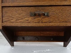 Antique Medicine Apothecary Bathroom Cabinet Beveled glass mirror Pediment Towel