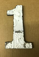 Decorative Salvaged Tin Ceiling 8″ Patchwork Shabby White Number 1 Metal 182-26B