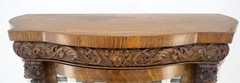 Solid Tiger Oak Curved Glass China Cabinet Carved Claw Feet Lion Heads MINT!