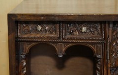 LOVELY ORNATELY CARVED 18TH CENTURY SPANISH CABINET ON STAND WITH HIDDEN STORAGE