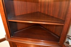 Spectacular Mahogany & inlay Handmade Corner China Cabinet by Potthast Bros.