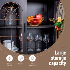 Black Accent Cabinet with 2 Doors Wooden Storage Cabinet Sideboard Buffet