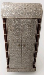 Hand Made Mother Of Pearl Mosaic Inlaid 5 Shelf Cabinet – Unique Inlay – OOAK