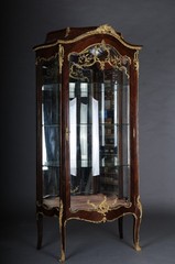 French Louis XV Display Cabinet With Gilded Bronze Napoleon III Paris Wardrobe