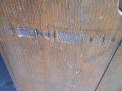 ANTIQUE PRIMITIVE GRAIN PAINTED OPEN TOP STEPBACK CUPBOARD