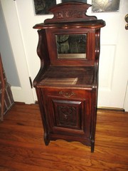SUPERB! Rare Antique French Country Carved Dark Wood Potato Bin Cabinet