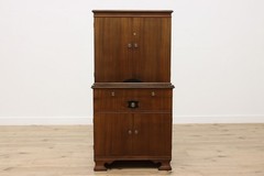 Art Deco Vintage Mahogany Medical Bath Cabinet, Hamilton #55261
