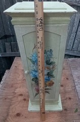 VTG RARE OOAK HAND PAINTED COUNTRY FLORAL CAB. PEDESTAL SOLID WOOD 30×12″New(?)